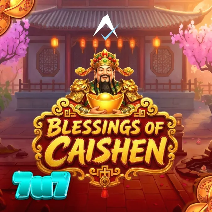 Blessings of Caishen slot machine interface with golden dragon motifs